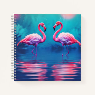 Flamingo Animal Bird Wildlife Wilderness Colorful Notizbuch
