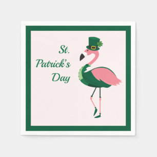 Flamingo Animal Pink St Patrick's Day Serviette