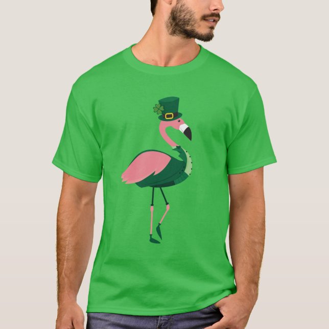 Flamingo Animal St Patrick's Day T-Shirt (Vorderseite)