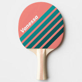 Flamingo Aqua Angled Striping with Name Tischtennis Schläger