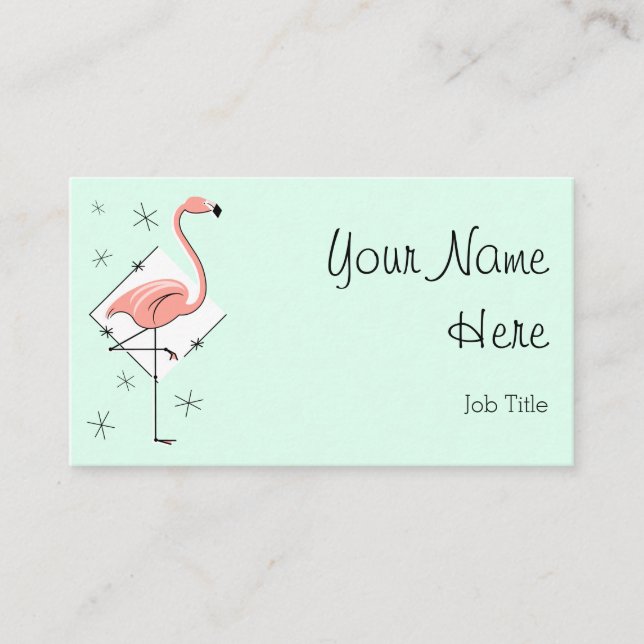 Flamingo-Aqua-Diamant-Visitenkarte-Seitentext Visitenkarte (Vorderseite)