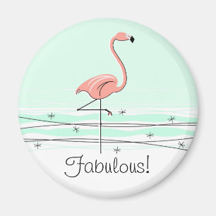 Flamingo Aqua Fabulous Magnet