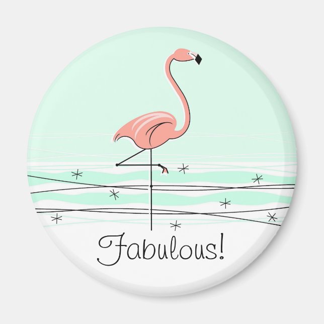 Flamingo Aqua Fabulous Magnet (Vorne)