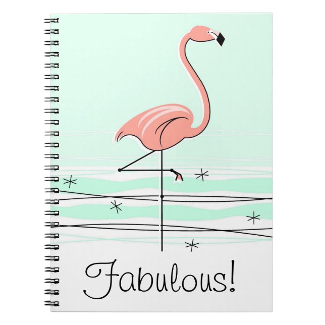 Flamingo Aqua Fabulous! Notebook Notizblock (Vorderseite)