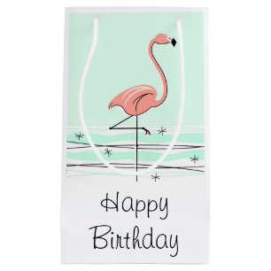Flamingo Aqua Happy Geburtstag Geschenktasche klei Kleine Geschenktüte