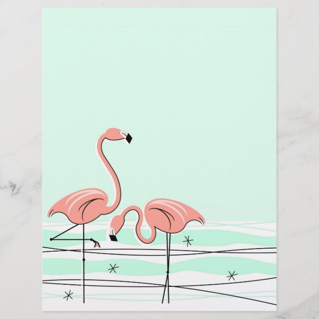 Flamingo Aqua Paar (Vorderseite)