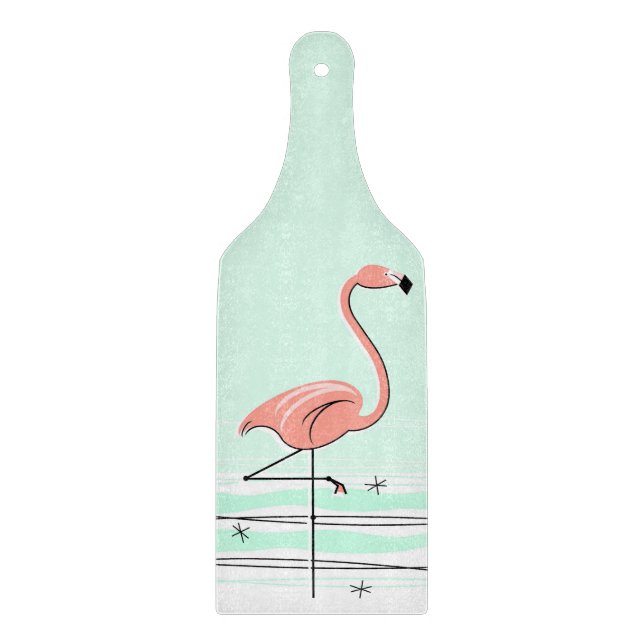 Flamingo Aqua Schneidpaddel Schneidebrett (Vorderseite)