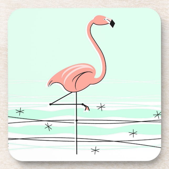 Flamingo Aqua Untersetzer Kunststoff (Vorderseite)
