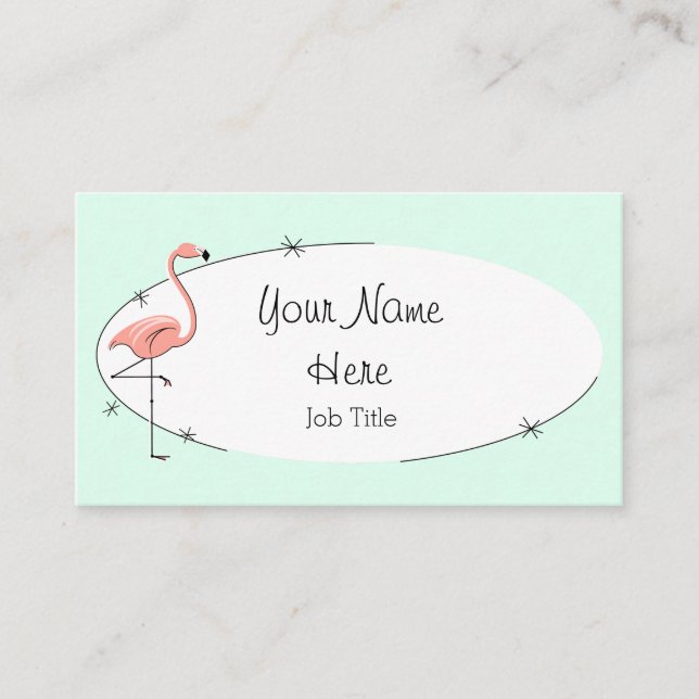Flamingo-Aquaoval-Visitenkarte Visitenkarte (Vorderseite)