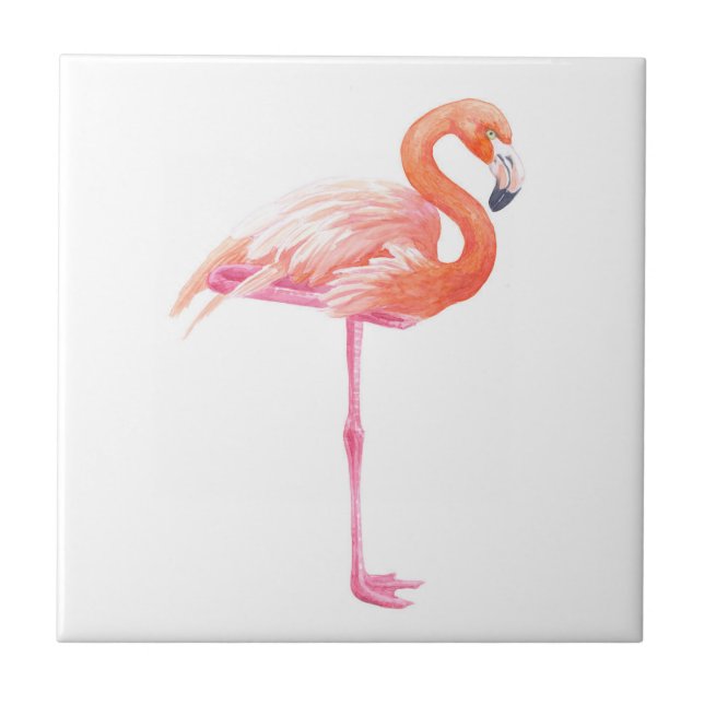 Flamingo-Aquarell Fliese (Vorderseite)