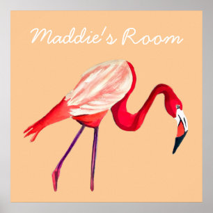 Flamingo Aquarell hübsche Kunst Poster