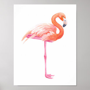 Flamingo-Aquarell Poster