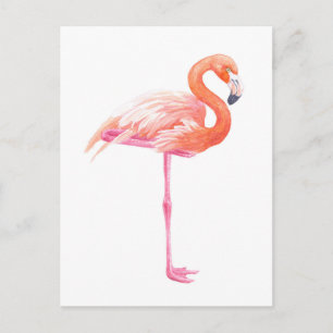Flamingo-Aquarell Postkarte