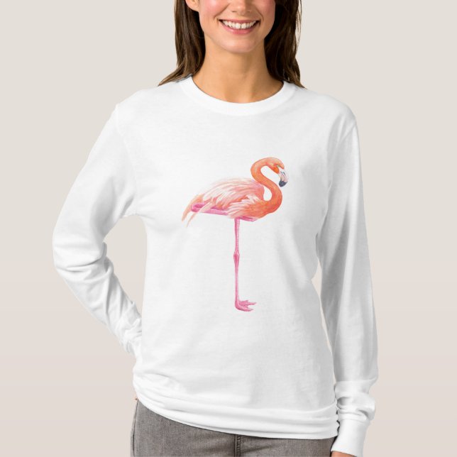 Flamingo-Aquarell T-Shirt (Vorderseite)