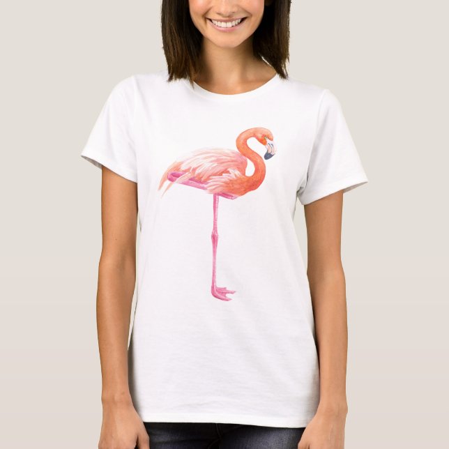 Flamingo-Aquarell T-Shirt (Vorderseite)