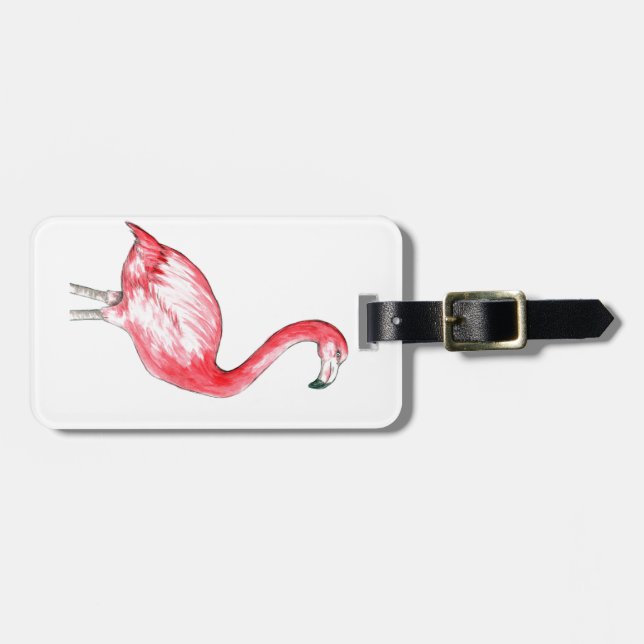 Flamingo Art Gepäckanhänger (Vorderseite horizontal)