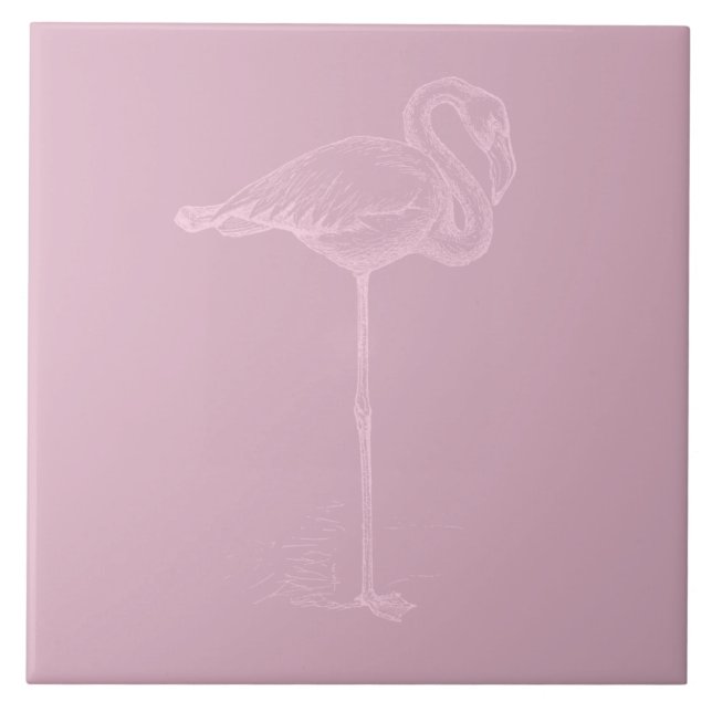 Flamingo Art Pink oder CUSTOM COLOR Fliese (Vorderseite)