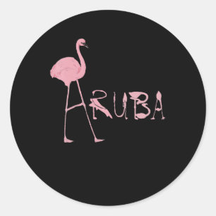 Flamingo Aruba Runder Aufkleber