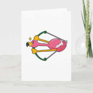 Flamingo as Arrow mit Bow Karte