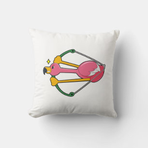 Flamingo as Arrow mit Bow Kissen