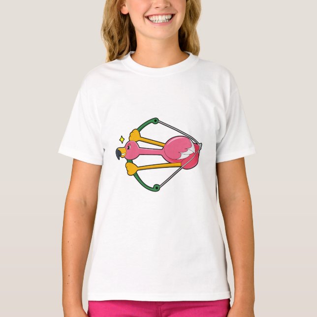 Flamingo as Arrow mit Bow T-Shirt (Vorderseite)
