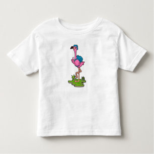 Flamingo as Hiker with Backpack Kleinkind T-shirt