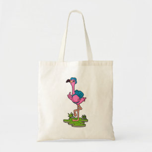 Flamingo as Hiker with Backpack Tragetasche