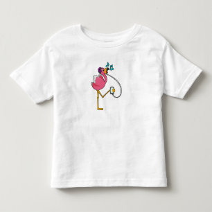 Flamingo at Music with Headphone Kleinkind T-shirt