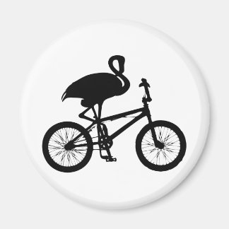 Flamingo auf der Silhouette des Fahrrads Magnet