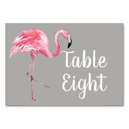 Flamingo auf Grau Tischnummer