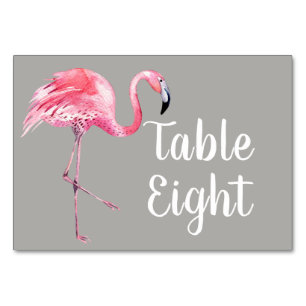 Flamingo auf Grau Tischnummer