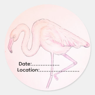 Flamingo-Aufkleber für Vogelbeobachter Runder Aufkleber