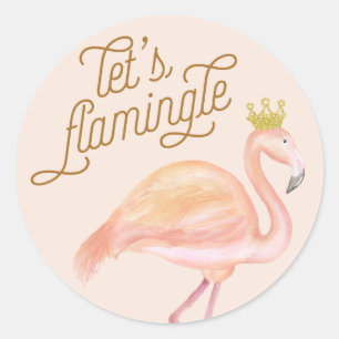 FLAMINGO-Aufkleber Runder Aufkleber
