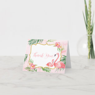 Flamingo Baby Dusche Danke Karte