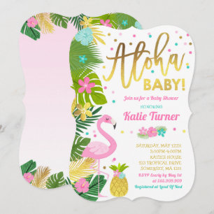 Flamingo Baby Dusche Einladung Tropische Dusche