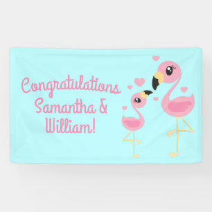 Flamingo Baby Dusche Niedlich tropische Banner