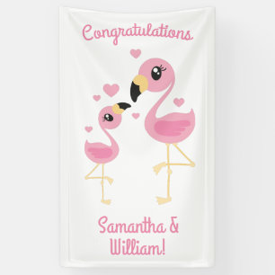 Flamingo Baby Dusche Niedlich tropische Banner