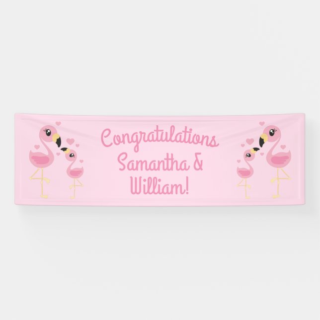 Flamingo Baby Dusche Niedlich tropische Banner (Horizontal)