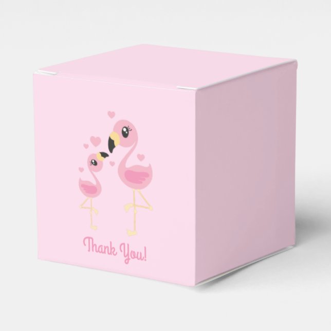 Flamingo Baby Dusche Niedlich tropische Geschenkschachtel (Vorderseite)