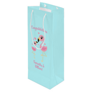 Flamingo Baby Dusche Niedlich tropische Geschenktüte Für Weinflaschen