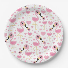 Flamingo Baby Dusche Niedlich tropische Pappteller