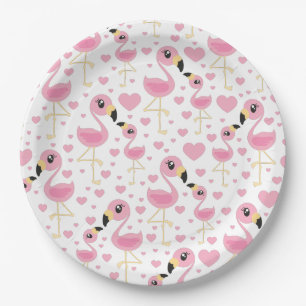 Flamingo Baby Dusche Niedlich tropische Pappteller