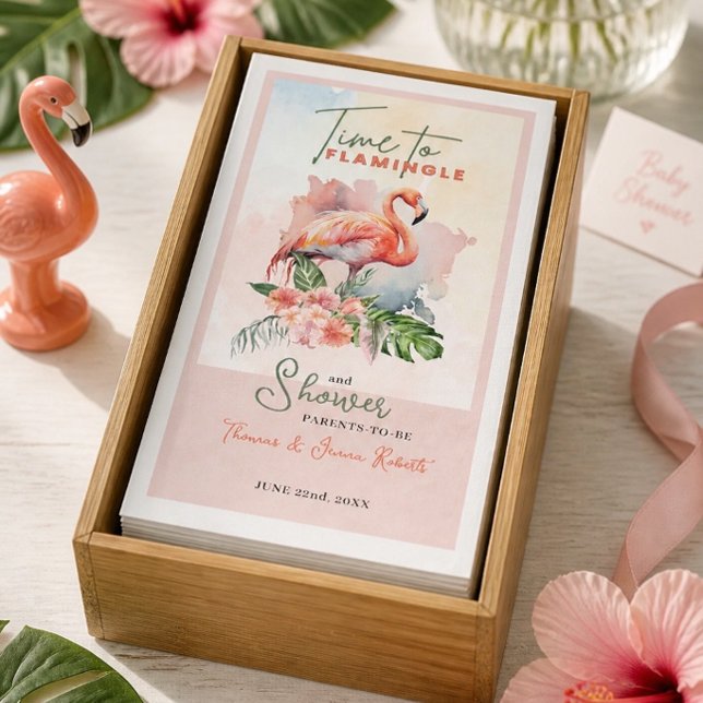 Flamingo Baby Dusche Papierhandtuch Serviette (Von Creator hochgeladen)