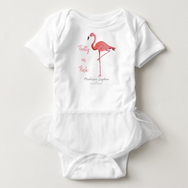 Flamingo | Baby Girl | Bodysuit Strampler (Vorderseite)