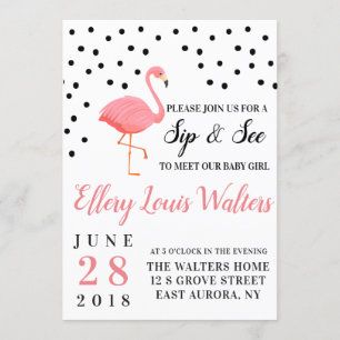 Flamingo Baby Girl Sip und die Einladung
