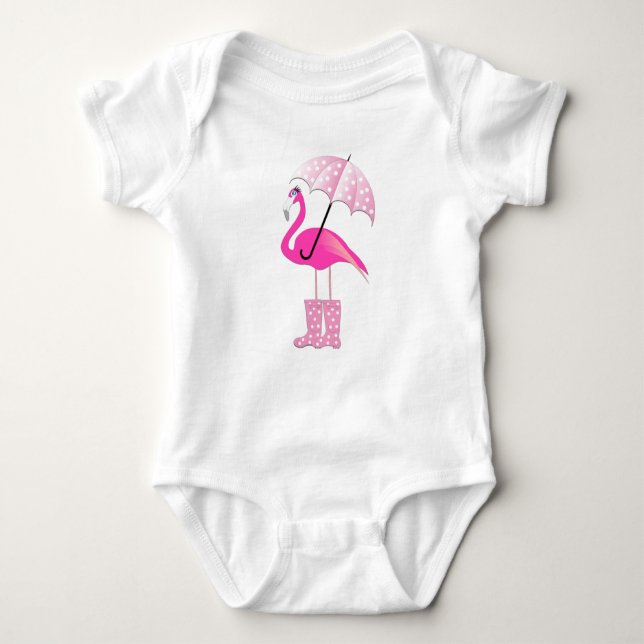 Flamingo - Baby Jersey Bodysuit Baby Strampler (Vorderseite)
