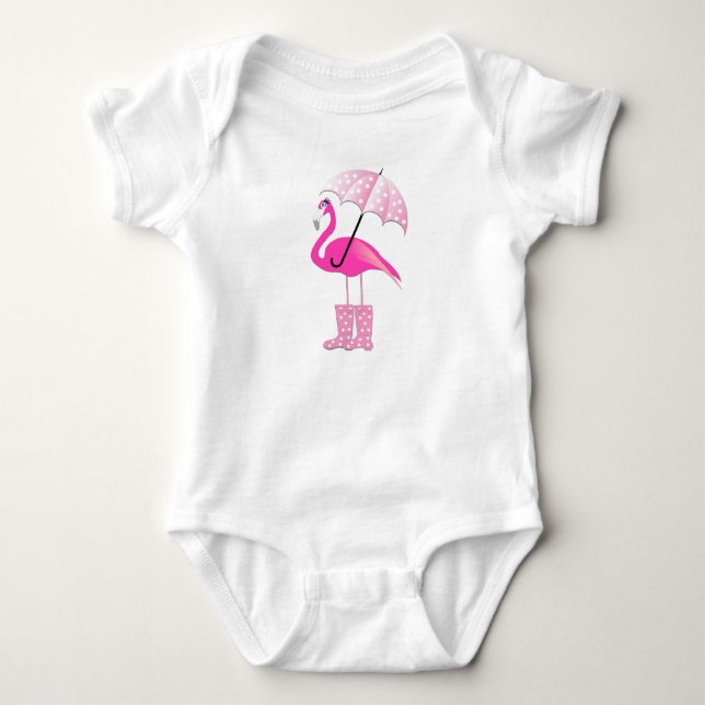 Flamingo - Baby Jersey Bodysuit Strampler (Vorderseite)