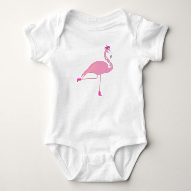 Flamingo - Baby Jersey Bodysuit Strampler (Vorderseite)