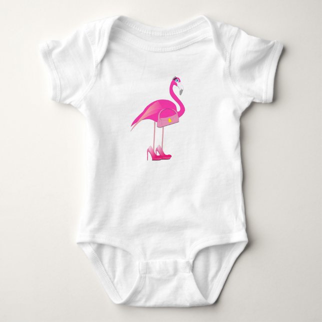 Flamingo - Baby Jersey Bodysuit Strampler (Vorderseite)