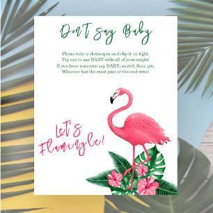 Flamingo-Baby-Party Spiel: Sag nicht Baby Poster